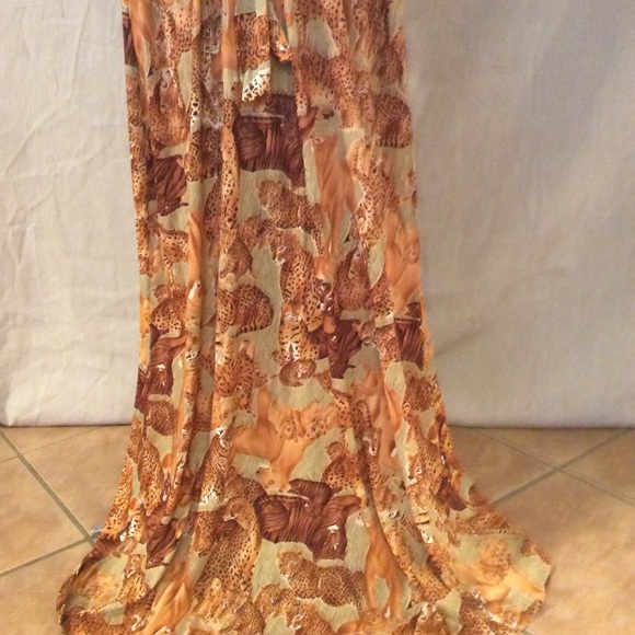 SOLD !!!! BIG CAT 70s INSANE BIG CAT KIMONO MAXI - Picture 3 of 7